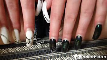 cutie teases with her tongue and pussy, horny masturbation