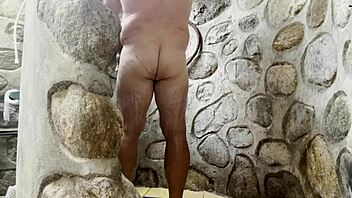 Overweight father's steamy solo session before a night out