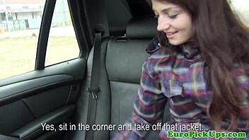 pulled naked babe sucks in backseat