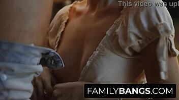 Pretty stepsister deepthroats stepbrother in garden