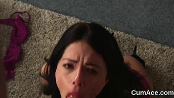 sexy doll swallows cum load