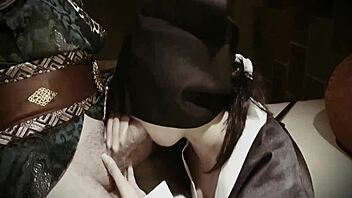 young beautiful girl in rough roleplay struggle