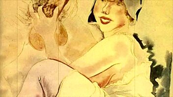 Classic erotic illustrations from an anime cartoon era