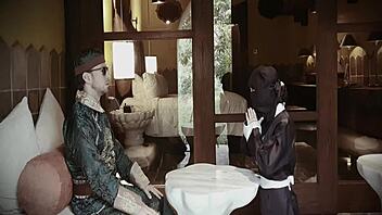 young beautiful girl in rough roleplay struggle