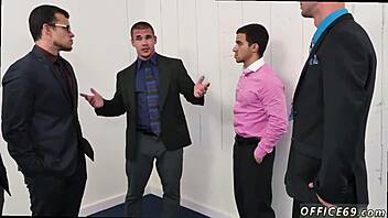 hardcore gay manager is a tough stud to please