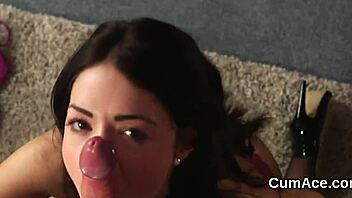 sexy doll swallows cum load