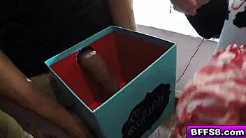 Naughty Teens Got A Surprise Dick In A Box For Group Fun