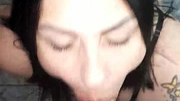 Cumming in my mouth from that monster cock
