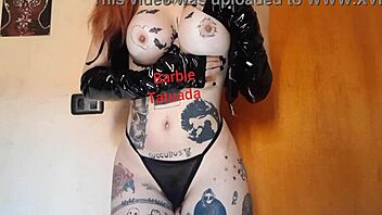 Lovely woman's seductive montage featuring large breasts and tight pussy lips