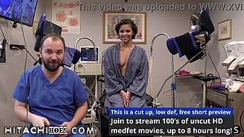 Freshman rebel Wyatt's intense physical with doctor in Tampa ends in orgasm using Hitachi magic wand