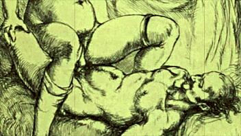 Classic erotic illustrations from an anime cartoon era