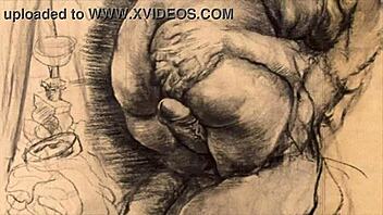 wow, check out this vintage erotic cartoon art from retro times!