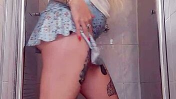 alina takes a sexy shower in the bathroom