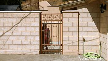 Christie Stevens bangs her neighbor with wild energy