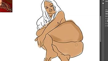 i created this sexy anime digital art with big ass and feet