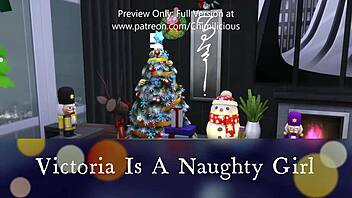 I play naughty girl for santa's blowjob and fucking.