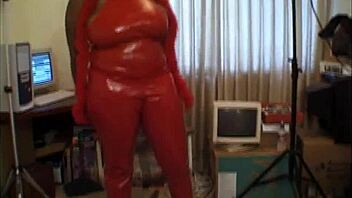 Chubby ebony in latex gets pounded doggystyle. Big ass and cum in hardcore action.