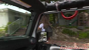 Babe Footworshiped While Bent Over for Fingering and Doggystyle