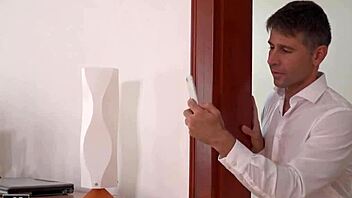 is secretary mia evans caught masturbating?