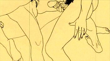 Antique erotic illustrations of anime and cartoon characters