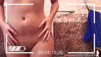 my ex girlfriend is stripping in the bathroom on webcam