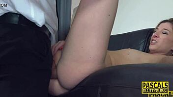 hey, kinky tattooed submissive deepthroats in bdsm scene