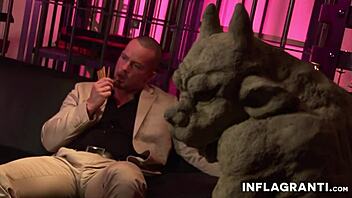 short haired whore gets feet covered with sperm