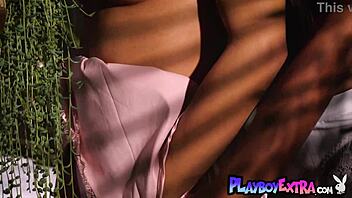 Ebony Lesbian Jahla Explores Asian GF Fatima Kojima's TIGHT BODY