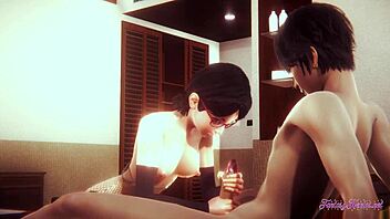 Sarada gives handjob in Naruto hentai POV 😍