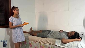 Min nabo ved ikke hun er cuckoldet - jeg knullede hendes mand bareback bøjet over med små 18+ bryster