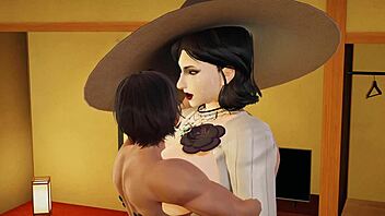 Lady dimitrescu finds you in hentai game