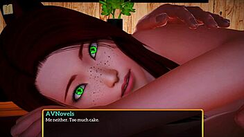 Teen brunette with big tits in family game