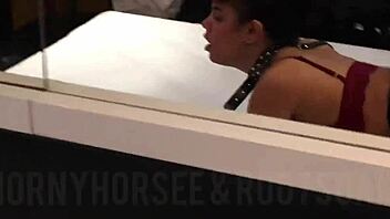 destroyed by hornyhorsee in latex skirt with big black cock facial