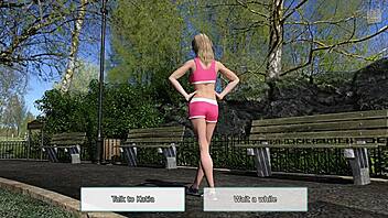 training with sexy blonde katia john, can't stop staring at her big boobs