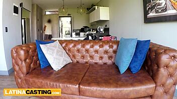 I'm a petite redhead latina getting rough casting with bj and pussy fuck facial.