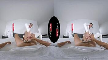 Bold latex android rides cowgirl in vr with doggystyle and missionary