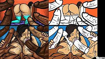 latin milf sucks huge black cocks!