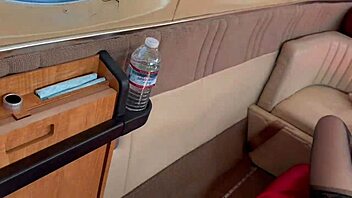 Mile High Threesome On Private Plane Ending In Double Creampie