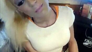 Watch blonde shemale masturbate her cock on live webcam?