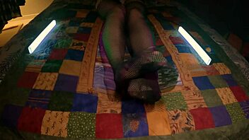 Sensual Soles And Perfect Feet Peek Through Fishnet Pantyhose