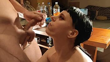 Does skinny goth babe blowjob compilation gag?