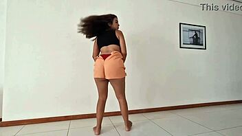 Sultry brunette babes show off their big butts in homemade video compilation