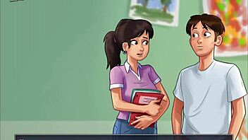 I play Summertime Saga 248 with shaved pussy bent over.