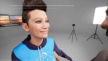 Teen deepthroats with choking and gagging in anime.