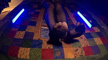 Sensual Soles And Perfect Feet Peek Through Fishnet Pantyhose