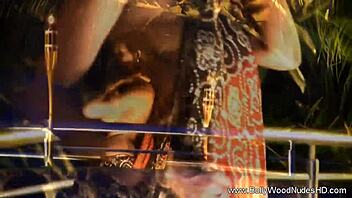 Beautiful Brunette Bathing Sensually In Exotic India!