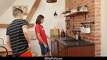 Young gay boy's fun turns steamy with intense anal action