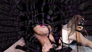 Goth MILF dominates and brainwashes her slave in femdom joi