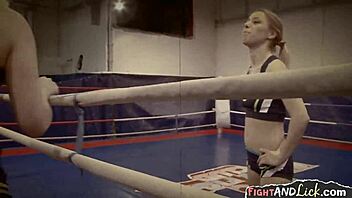 Two gorgeous blondes engage in a sensual wrestling match followed by intimate oral pleasures