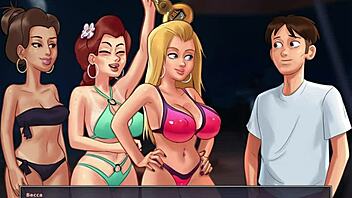 I play Summertime Saga 248 with shaved pussy bent over.